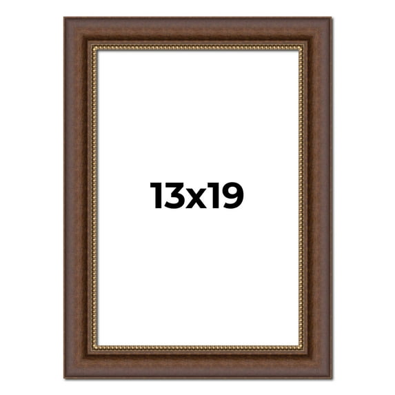 13x19 Copper and Brown Real Wood Picture Frame Width 2 inches | Interior Frame Depth 0.5 inches |