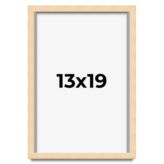 13x19 Frame Beige Real Wood Picture Frame Width 0.75 inches | Interior Frame Depth 0.5 inches |