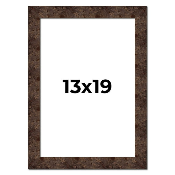 13x19 Frame Brown Burl Real Wood Picture Frame Width 1.625 Inches | Interior Frame Depth 0.5 Inches