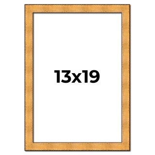 13x19 Frame Gold Rustic Solid Wood Picture Frame | 1.25 Inch Wide Moulding | Rustique Gold