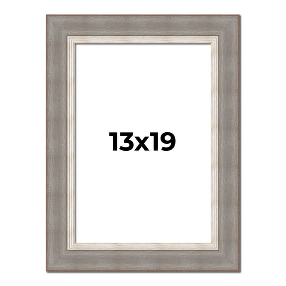13x19 Frame Grey Real Wood Picture Frame Width 2.75 Inches | Interior Frame Depth 0.5 Inches |
