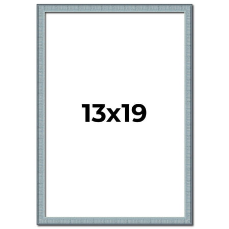 13x19 Frame Rustic Sky Blue Solid Wood Picture Frame | 0.75 Inch Moulding Width |Includes UV