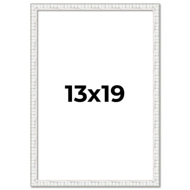13x19 Frame White Real Wood Picture Frame Width 0.75 inches | Interior Frame Depth 0.5 inches |