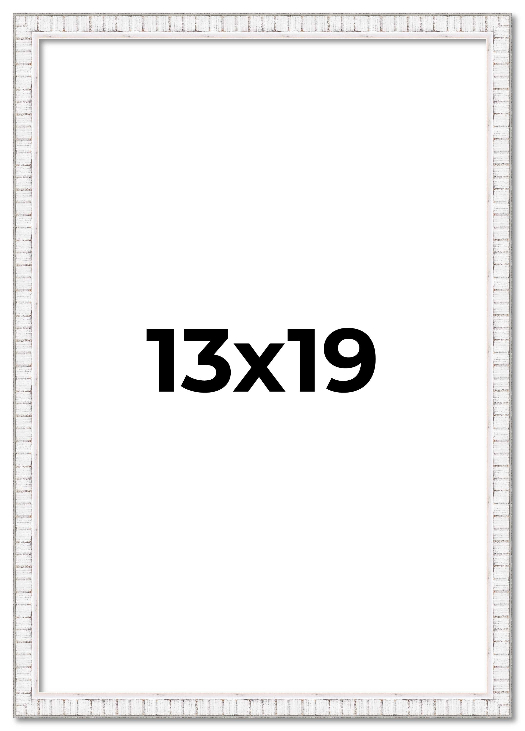 13x19 Frame White Scuffed Rustic Solid Wood Picture Frame | 0.75 Inch ...