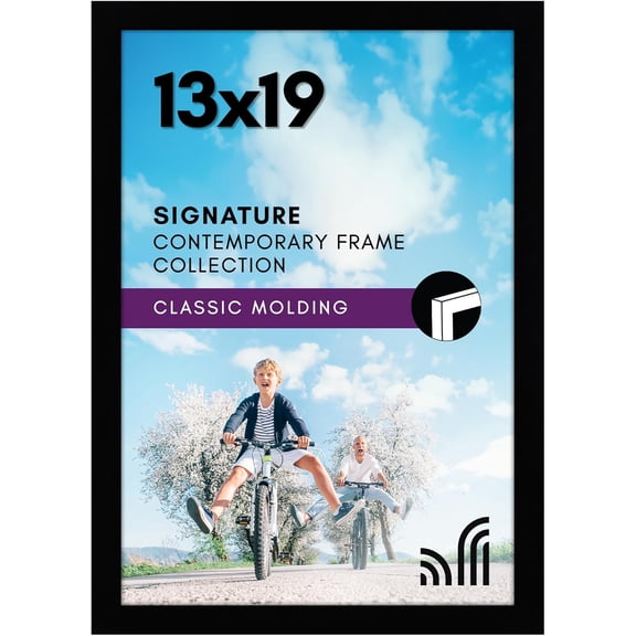 13x19 Picture Frame with Shatter-Resistant Glass - Signature Collection - Gallery-Style Frames Made of Engineered Wood - Photo Frame for Wall Display - Black
