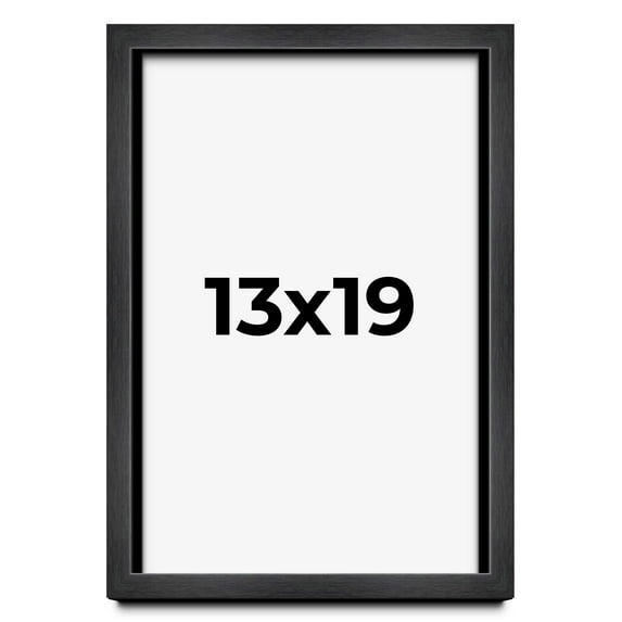 13x19 Shadow Box Frame Grey Charcoal Black | 0.875 Inches Deep | Solid Wood Shadowbox Display Frame
