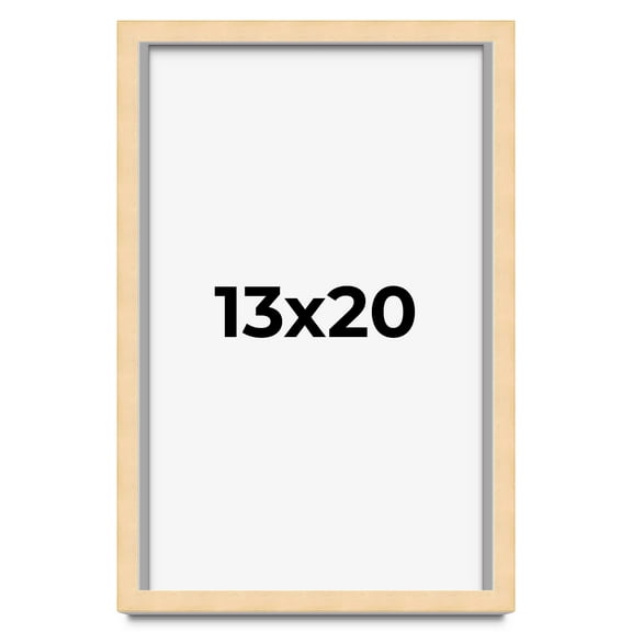 13x20 Frame Beige Real Wood Picture Frame Width 0.75 inches | Interior Frame Depth 0.5 inches |