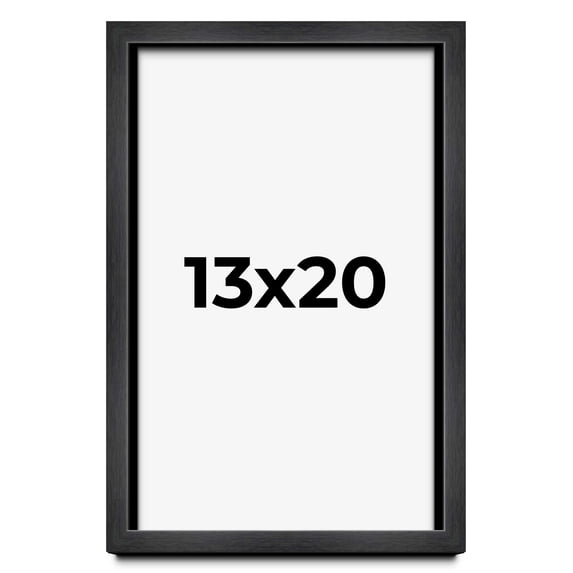 13x20 Frame Black Charcoal Grey Wood Textured Picture Frame | 0.75 Inch Moulding Width | Gunmetal