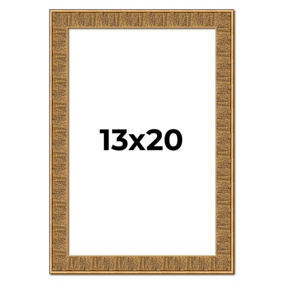 13x20 Frame Black and Gold Distressed Solid Wood Sonoma Picture Frame | 1.625 Inch Moulding Width |