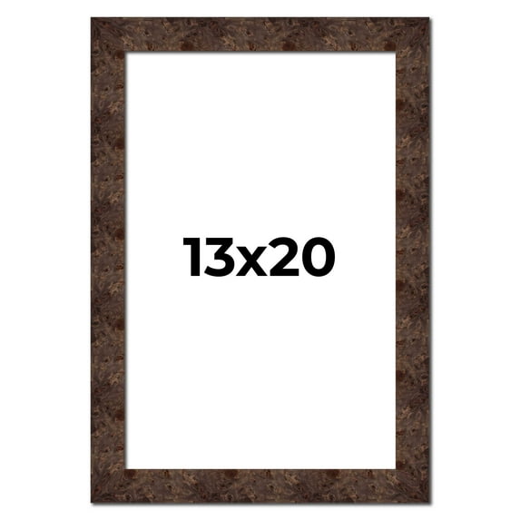 13x20 Frame Brown Burl Real Wood Picture Frame Width 1.625 Inches | Interior Frame Depth 0.5 Inches