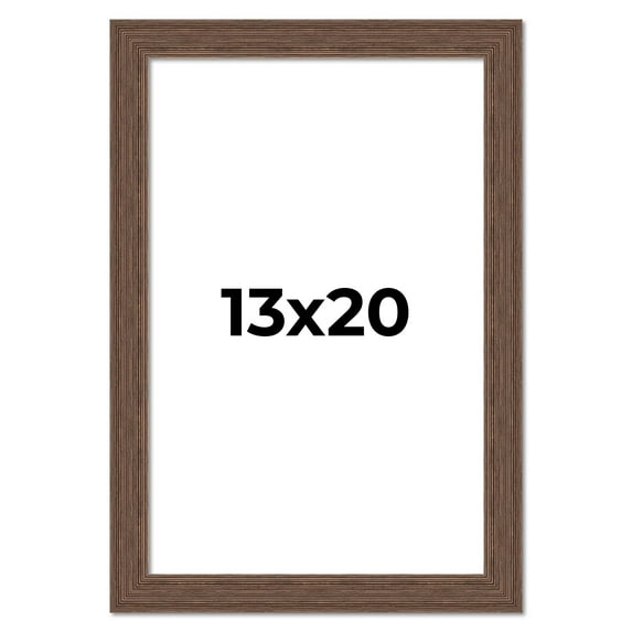 13x20 Frame Brown Farmhouse Solid Wood Picture Frame Width 1.5 Inches | Interior Frame Depth 0.5