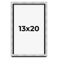 thumbnail image 1 of 13x20 Frame Brushed Silver Solid Wood Picture Frame | 0.75 Inch Moulding Width | Rabbet Depth 0.75, 1 of 5