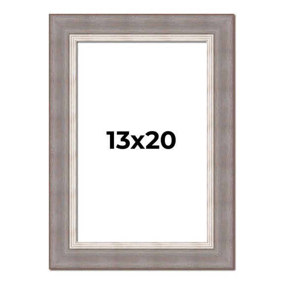 13x20 Frame Grey Real Wood Picture Frame Width 2.75 Inches | Interior Frame Depth 0.5 Inches |