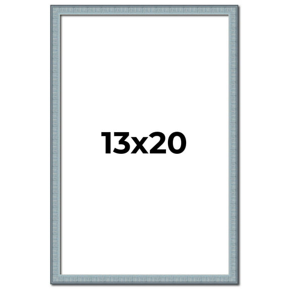 13x20 Frame Rustic Sky Blue Solid Wood Picture Frame | 0.75 Inch Moulding Width |Includes UV