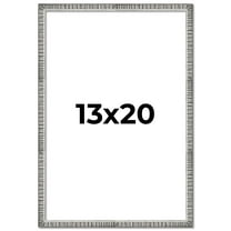 13x20 Frame Silver Grey Distressed Solid Wood Picture Frame | 0.75 Inch Moulding Width | Interior