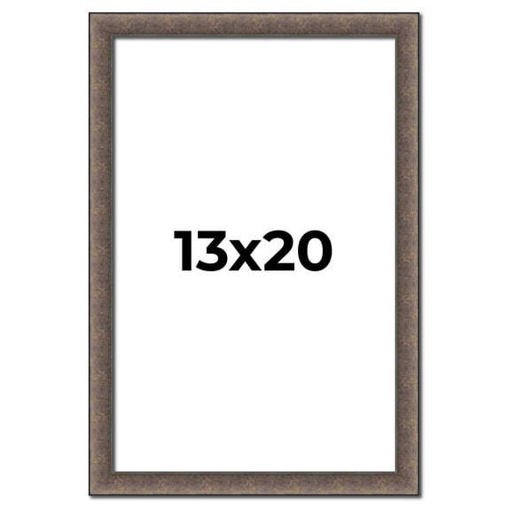 13x20 Frame Silver Real Wood Picture Frame Width 1.25 Inches | Interior Frame Depth 0.5 Inches |