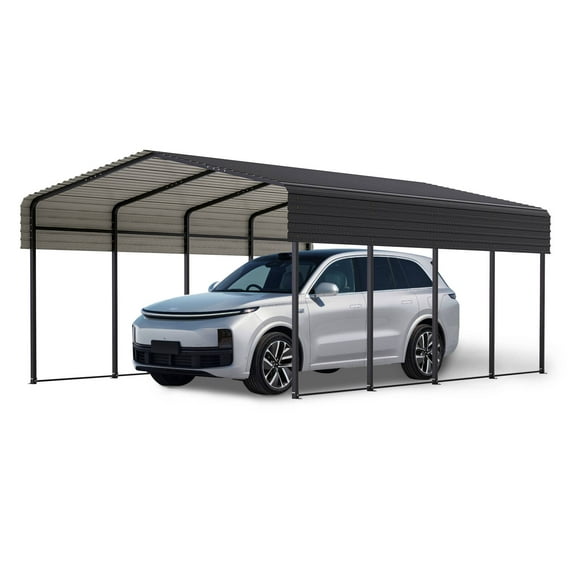 13x20 Ft Heavy Duty Metal Carport, Galvanized Steel Frame, Multi - Use Outdoor Shelter for Vehicles and Events