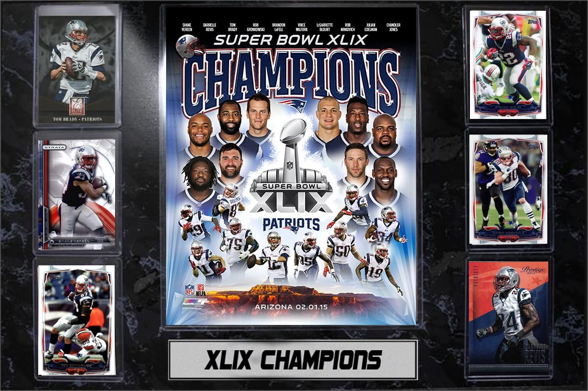 13x20 Six Card Plaque - Super Bowl XLIX Champions New England Patriots
