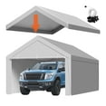thumbnail image 1 of 13x20ft Heavy Duty Portable Carport Canopy Replacement Tent UV Waterproof Gray Frameless with Sidewalls Ball Support, 1 of 6