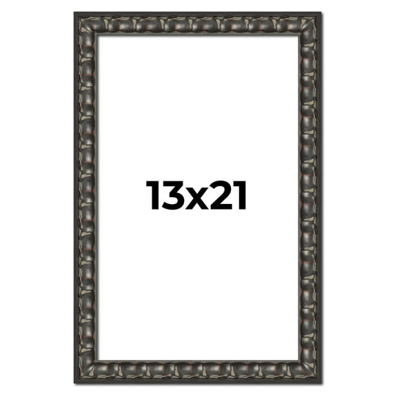 13x21 Frame Black-Brown Medieval Solid Wood Picture Frame | 1.5 Inch Moulding Width | Gotham