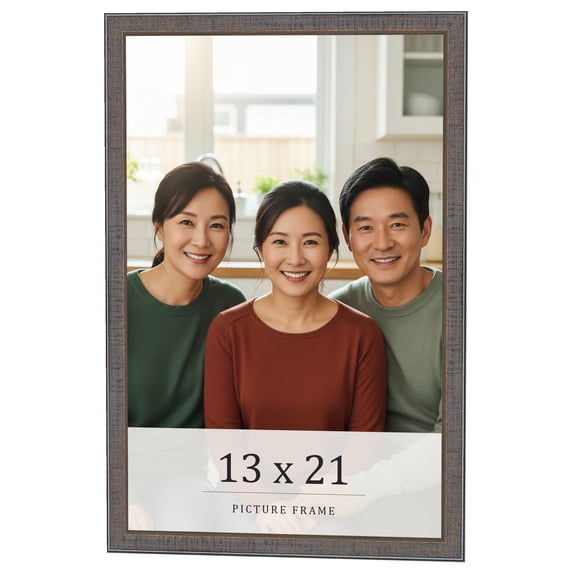 13x21 Frame Blue Kingsley Pewter Solid Wood Picture Frame Width 0.75 Inches |Interior Depth 0.5