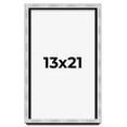 thumbnail image 1 of 13x21 Frame Brushed Silver Solid Wood Picture Frame | 0.75 Inch Moulding Width | Rabbet Depth 0.75, 1 of 5