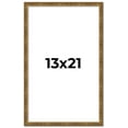 thumbnail image 1 of 13x21 Frame Gold Solid Wood Picture Frame - Complete Modern Photo Frame Includes UV Acrylic, 1 of 8