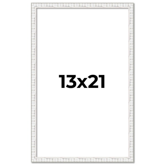 13x21 Frame White Real Wood Picture Frame Width 0.75 inches | Interior Frame Depth 0.5 inches |
