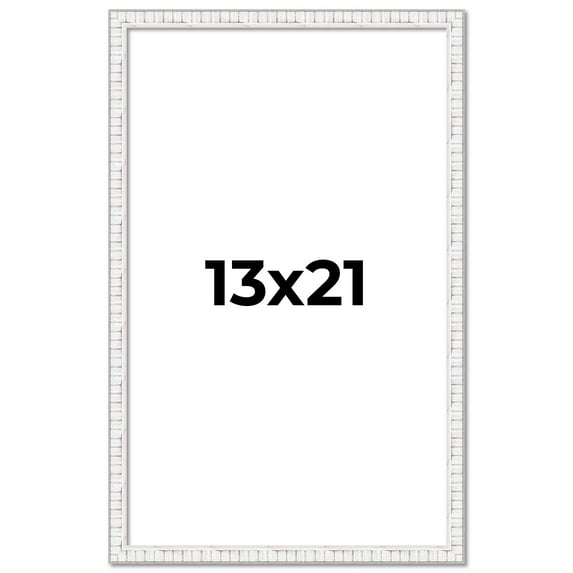 13x21 Frame White Real Wood Picture Frame Width 0.75 inches | Interior Frame Depth 0.5 inches |