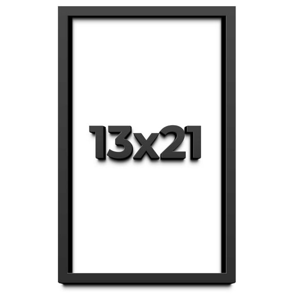 13x21 Shadow Box Frame Black | 1 inches Deep Real Wood Contemporary Shadowbox Display Frame | UV
