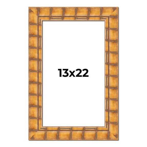 13x22 Frame Beige Real Wood Picture Frame Width 3 inches | Interior Frame Depth 0.5 inches |