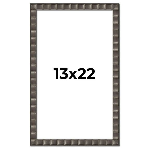 13x22 Frame Black Brown Chestnut Mosaic Solid Wood Picture Frame | 1.125 Inch Moulding Width |