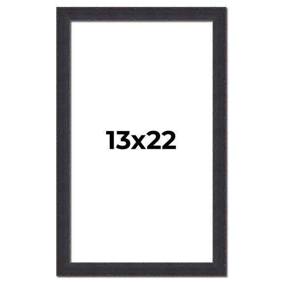 13x22 Frame Black Real Wood Picture Frame Width 1.25 Inches | Interior Frame Depth 0.5 Inches |