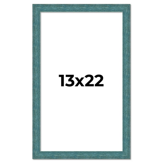 13x22 Frame Blue Rustic Barnwood Solid Wood Picture Frame Width 1.25 Inches | Interior Depth 0.5
