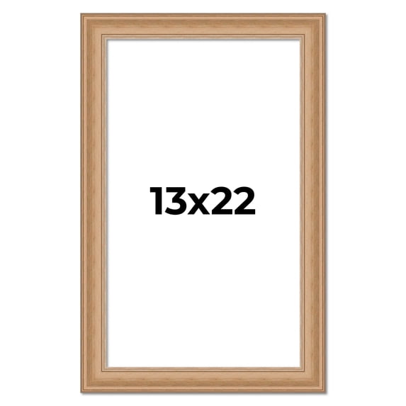 13x22 Frame Charleston Honey Brown Solid Wood Picture Frame Width 1.75 Inches | Interior Depth 0.5