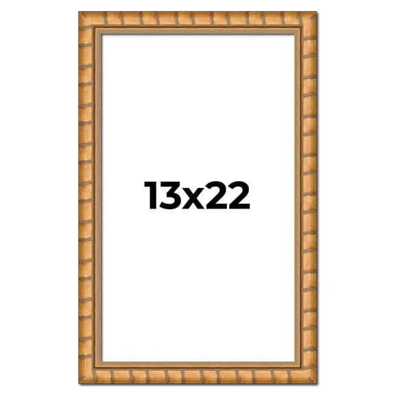 13x22 Frame Gold Real Wood Picture Frame Width 1.5 inches | Interior Frame Depth 0.5 inches |