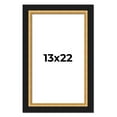 thumbnail image 1 of 13x22 Frame Gold Real Wood Picture Frame Width 2.25 Inches | Interior Frame Depth 0.5 Inches |, 1 of 8