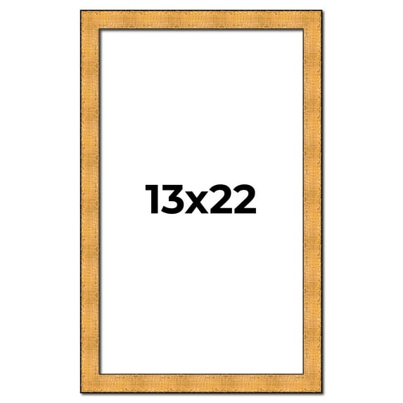 13x22 Frame Gold Rustic Solid Wood Picture Frame | 1.25 Inch Wide Moulding | Rustique Gold