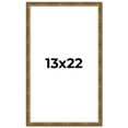 thumbnail image 1 of 13x22 Frame Gold Solid Wood Picture Frame - Complete Modern Photo Frame Includes UV Acrylic, 1 of 8