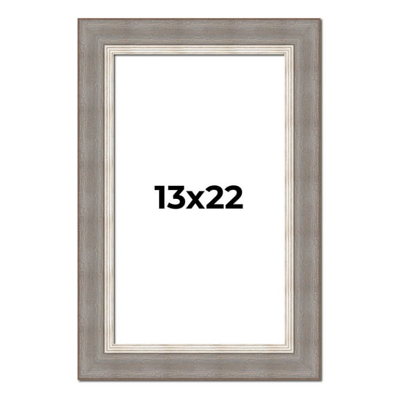 13x22 Frame Grey Real Wood Picture Frame Width 2.75 Inches | Interior Frame Depth 0.5 Inches |