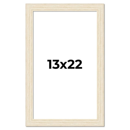 13x22 Frame White Barnwood Picture Frame Includes UV Acrylic Plexiglass, Acid Free Foam Backing