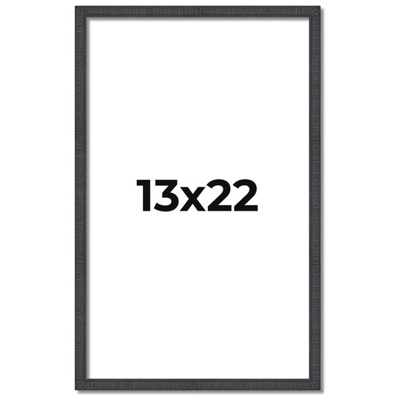 13x22 Rustic Brown Real Wood Picture Frame Width 0.75 inches | Interior Frame Depth 0.5 inches |