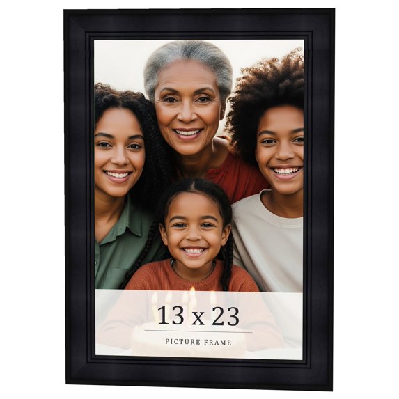 13x23 Frame Black Passaggi Solid Wood Picture Frame Width 1.5 Inches | Interior Depth 0.5 Inches |