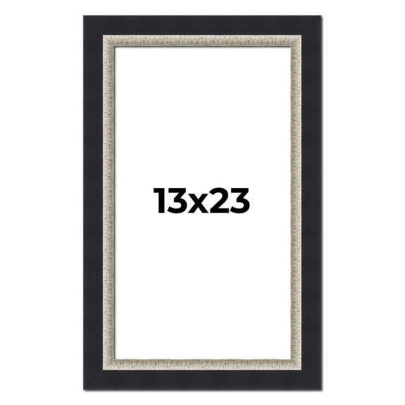 13x23 Frame Black Real Wood Picture Frame Width 2.25 Inches | Interior Frame Depth 0.5 Inches |