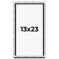 thumbnail image 1 of 13x23 Frame Brushed Silver Solid Wood Picture Frame | 0.75 Inch Moulding Width | Rabbet Depth 0.75, 1 of 5