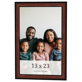 13x23 Frame Executive Brown Round Mahogany Finish Solid Wood Picture Frame | 1.25 Inch Moulding