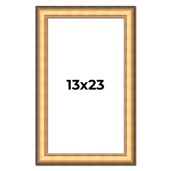 13x23 Frame Gold Plein Aire Solid Wood Picture Frame Width 2 Inches | Interior Frame Depth 0.5