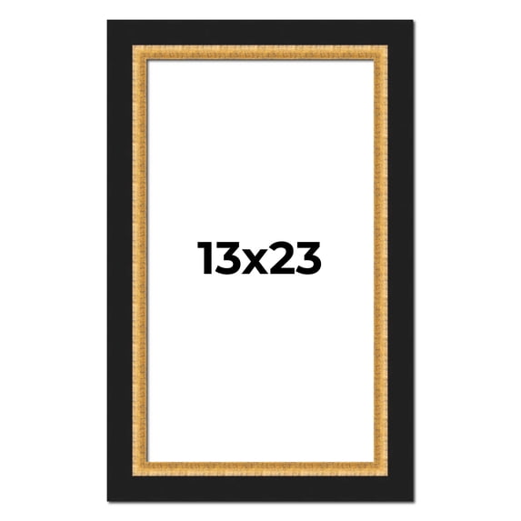 13x23 Frame Gold Real Wood Picture Frame Width 2.25 Inches | Interior Frame Depth 0.5 Inches |
