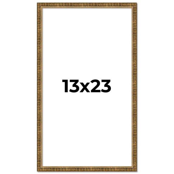 13x23 Frame Gold Solid Wood Picture Frame - Complete Modern Photo Frame Includes UV Acrylic