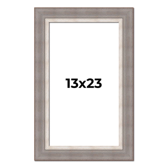 13x23 Frame Grey Real Wood Picture Frame Width 2.75 Inches | Interior Frame Depth 0.5 Inches |